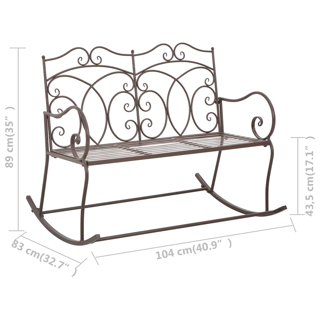45437 vidaXL Garden Bench 104 cm Iron Antique Brown