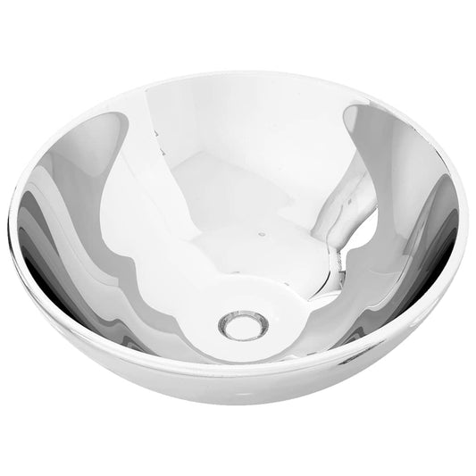 143483 vidaXL Wash Basin 32,5x14 cm Ceramic Silver