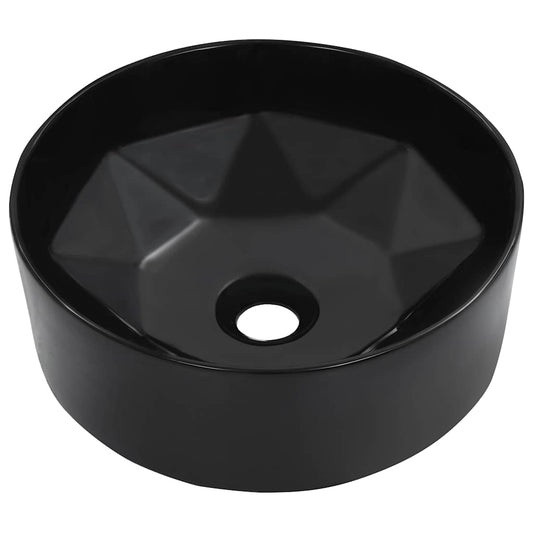 143910 vidaXL Wash Basin 36x14 cm Ceramic Black