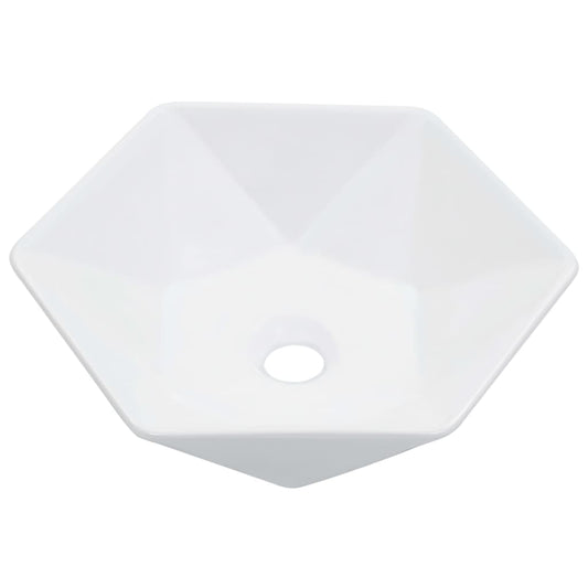 143913 vidaXL Wash Basin 41x36,5x12 cm Ceramic White