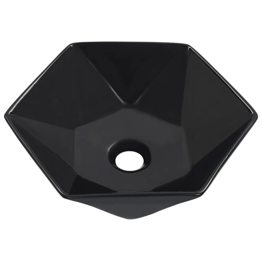 143914 vidaXL Wash Basin 41x36,5x12 cm Ceramic Black