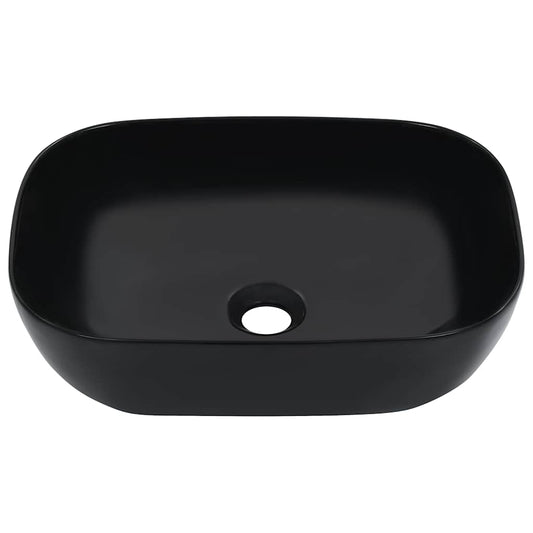 143916 vidaXL Wash Basin 45,5x32x13 cm Ceramic Black