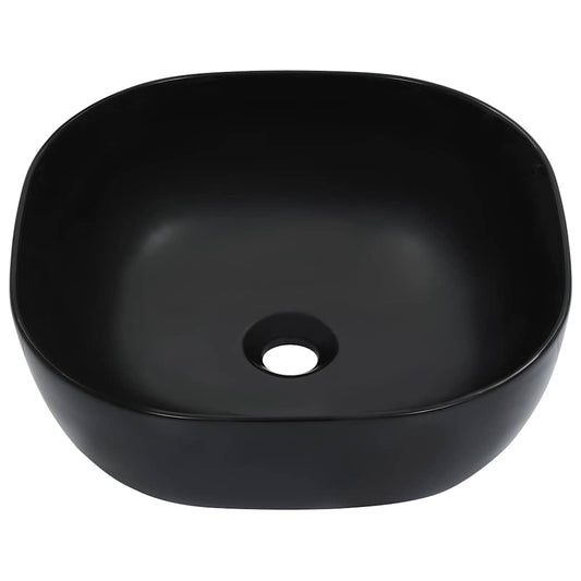 143918 vidaXL Wash Basin 42,5x42,5x14,5 cm Ceramic Black