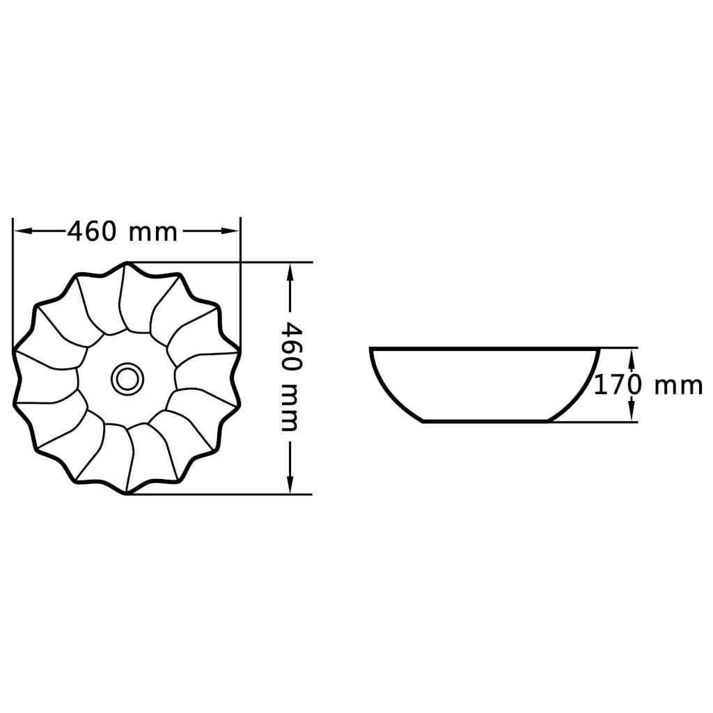 143921 vidaXL Wash Basin 46x17 cm Ceramic White