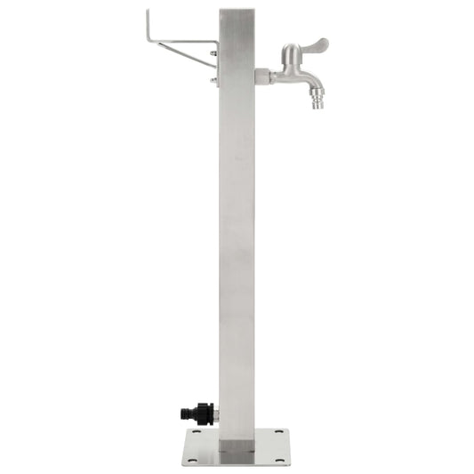 45454 vidaXL Garden Water Column Stainless Steel Square 65 cm