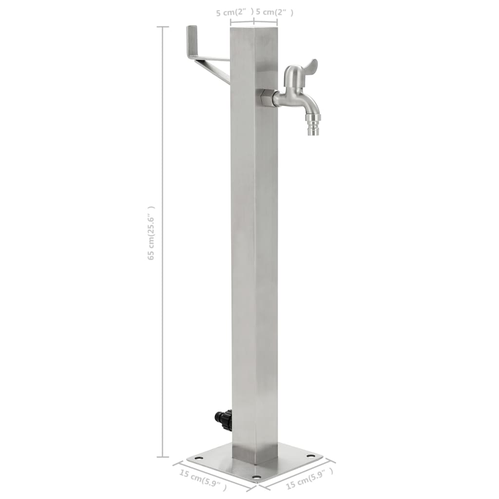vidaXL Water Column | Silver | Stainless steel 304 | Medium | Water Column