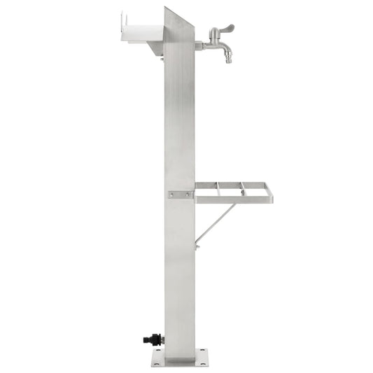 45455 vidaXL Garden Water Column Stainless Steel Square 95 cm