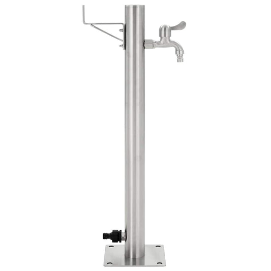 45457 vidaXL Garden Water Column Stainless Steel Round 65 cm