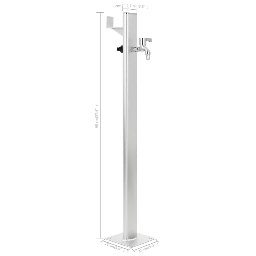 45458 vidaXL Garden Water Column Aluminium 95 cm