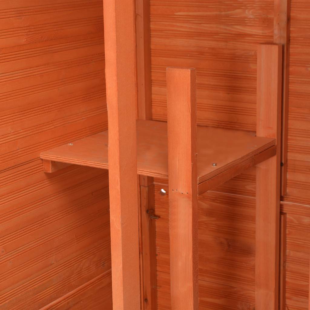 vidaXL Garden Storage Shed | Brown | Wood | 71x60x213 cm | Garden Storage Shed