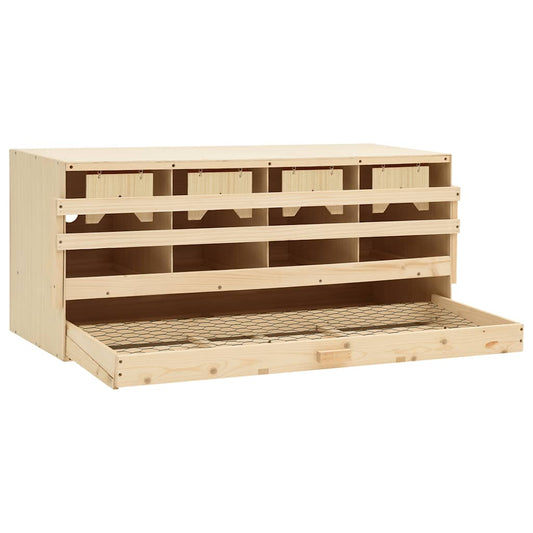 170658 vidaXL Chicken Laying Nest 4 Compartments 106x40x45 cm Solid Pine Wood