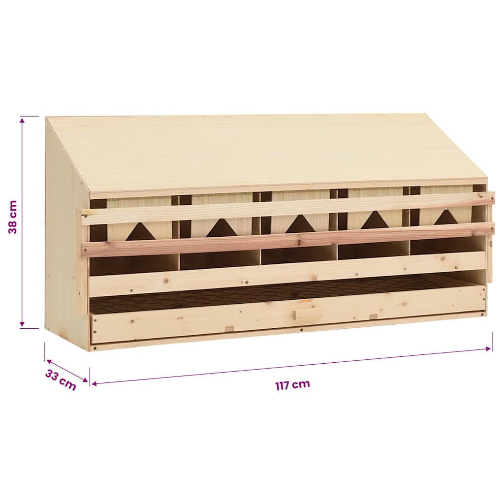 vidaXL Chicken Laying Nest | Brown and natural wood | Solid pine wood, plywood