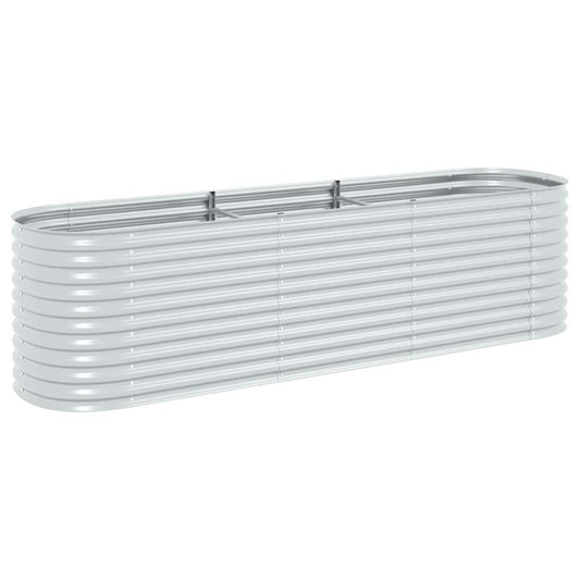 45512 vidaXL Garden Raised Bed 320x80x81 cm Galvanised Steel Silver
