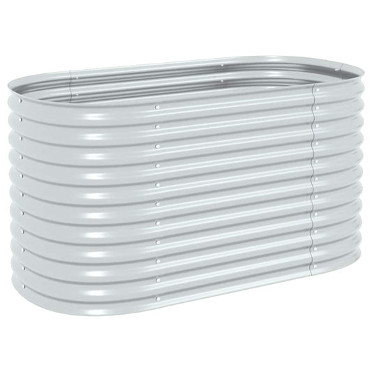 45514 vidaXL Garden Raised Bed 160x80x81 cm Galvanised Steel Silver