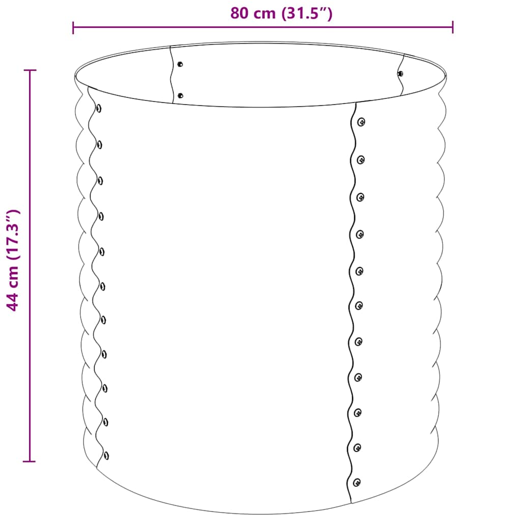 45515 vidaXL Garden Raised Bed 80x80x81 cm Galvanised Steel Silver