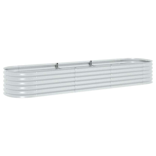 45517 vidaXL Garden Raised Bed 320x80x44 cm Galvanised Steel Silver