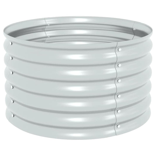 45520 vidaXL Garden Raised Bed 80x80x44 cm Galvanised Steel Silver