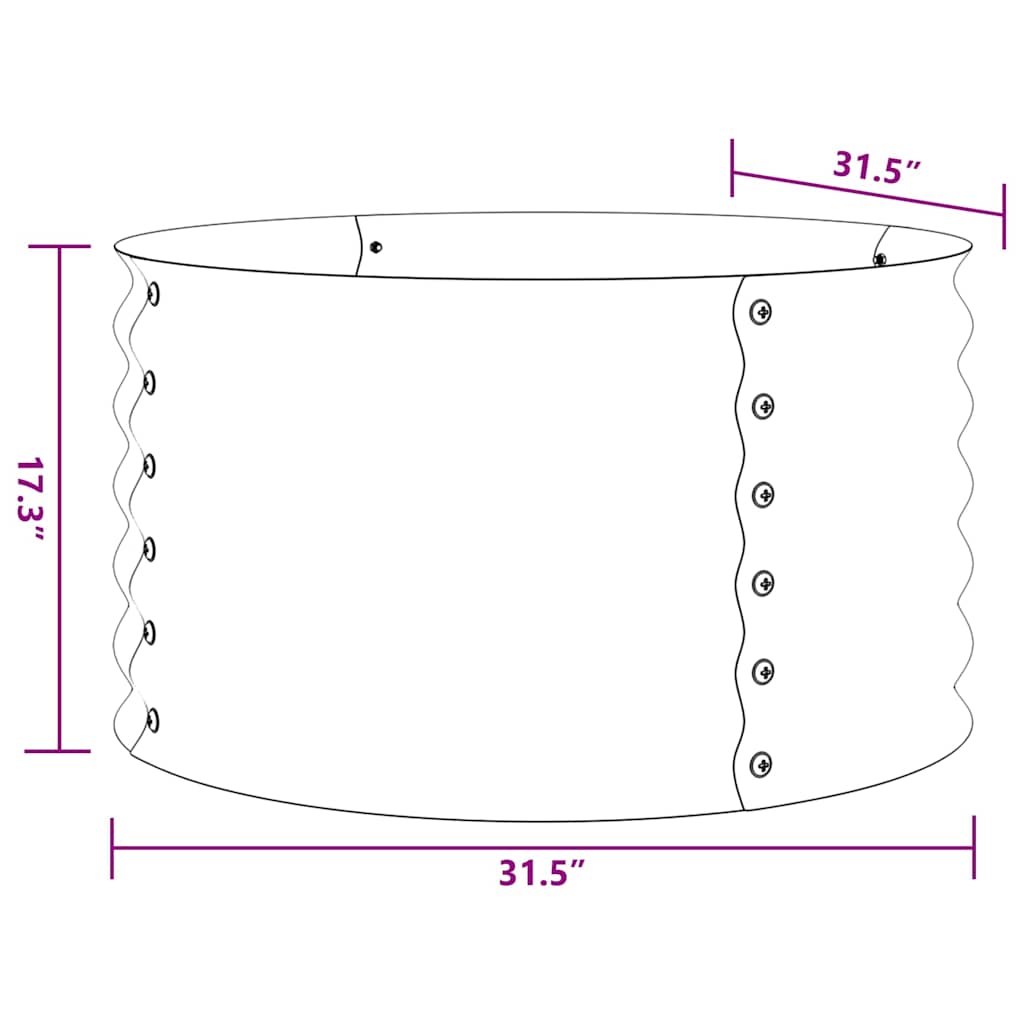 45520 vidaXL Garden Raised Bed 80x80x44 cm Galvanised Steel Silver