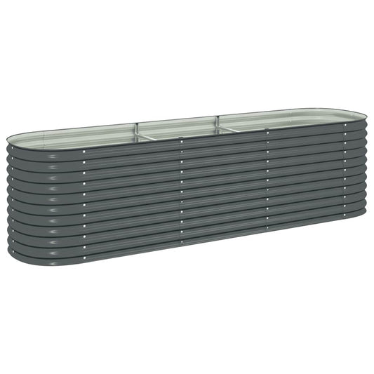 45522 vidaXL Garden Raised Bed 320x80x81 cm Galvanised Steel Grey