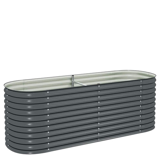 vidaXL Garden Raised Bed | Grey | Galvanised Steel | Large | Durable