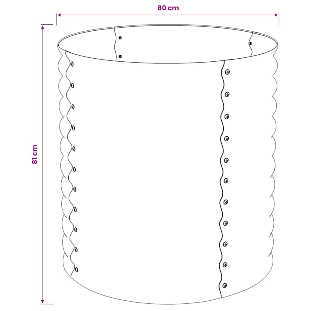 45525 vidaXL Garden Raised Bed 80x80x81 cm Galvanised Steel Grey