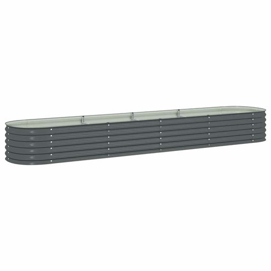 45526 vidaXL Garden Raised Bed 400x80x44 cm Galvanised Steel Grey