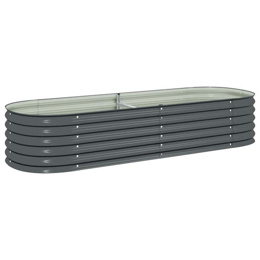 45528 vidaXL Garden Raised Bed 240x80x44 cm Galvanised Steel Grey