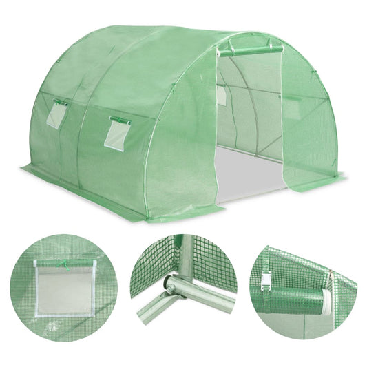 vidaXL Greenhouse | Green | PE mesh fabric, galvanised steel | Large