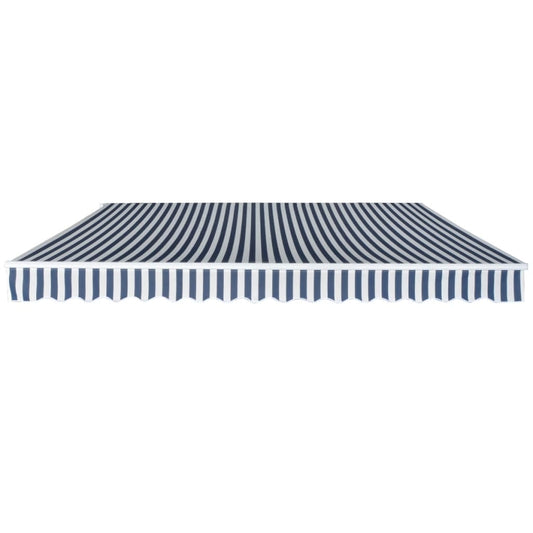 275570 vidaXL Folding Awning Manual Operated 400 cm Blue/White (143025+143046)