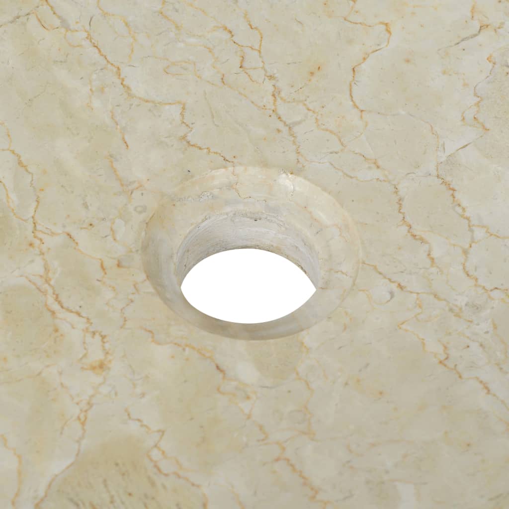 142765 vidaXL Sink 50x35x12 cm Marble Cream