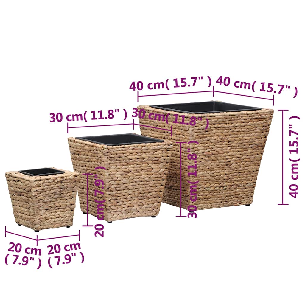 45571 vidaXL Raised Beds 3 pcs Water Hyacinth