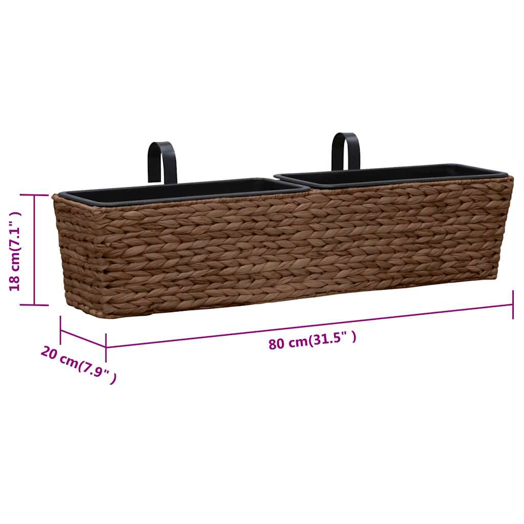 45581 vidaXL Plant Pots 2 pcs Water Hyacinth Brown