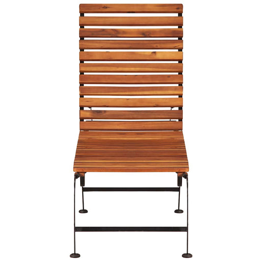 44394 vidaXL Sun Lounger with Steel Legs Solid Acacia Wood