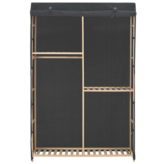 vidaXL Wardrobe | Grey | Cotton, Polyester, Solid Fir Wood | Medium | Wardrobe