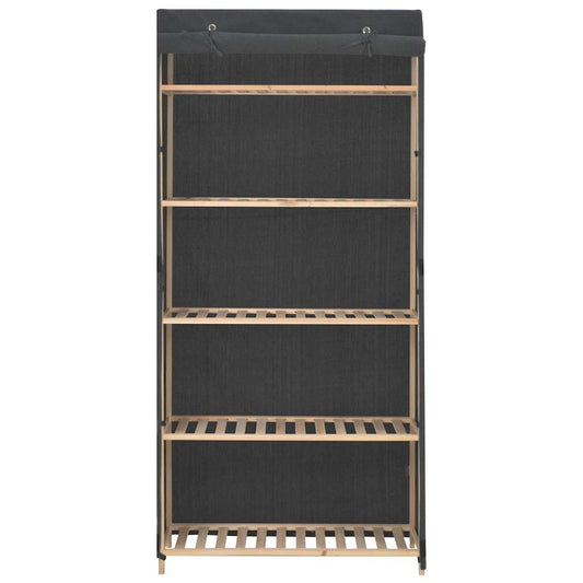 vidaXL Wardrobe | Grey | Cotton 55%, Polyester 45%, Wooden frame | 79x40x170 cm