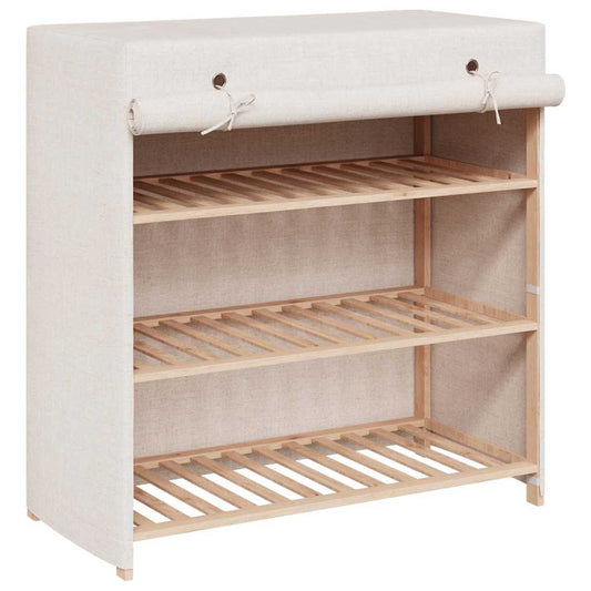 248194 vidaXL Shoe Cabinet with Cover White 79x40x80 cm Fabric