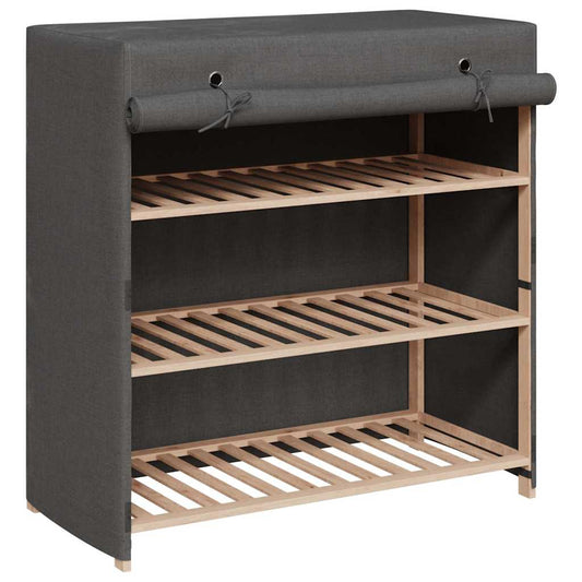248195 vidaXL Shoe Cabinet with Cover Grey 79x40x80 cm Fabric