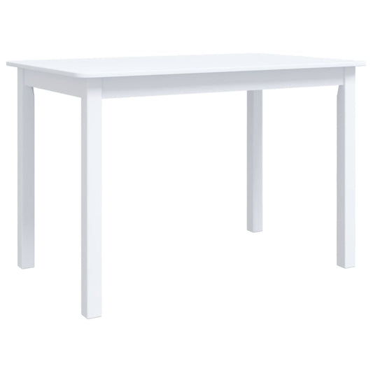 vidaXL Dining Table | White | Solid rubber wood frame, MDF top | Medium