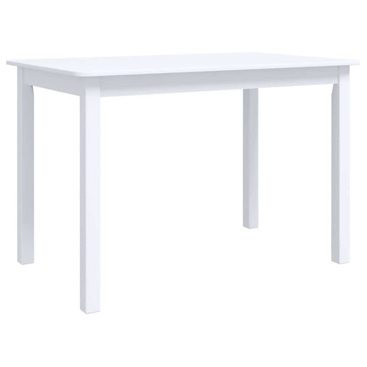 247362 vidaXL Dining Table White 114x71x75 cm Solid Rubber Wood