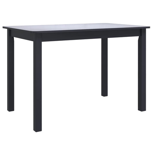 vidaXL Dining Table | Black | Solid rubber wood frame | 114x71x75 cm | Durable