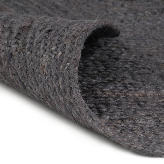 vidaXL Handmade Rug Jute Round 90 cm Dark Grey