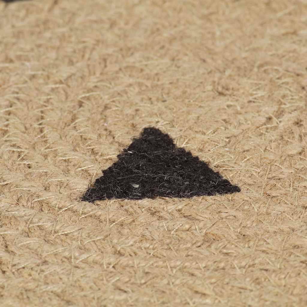 133690 vidaXL Handmade Rug Jute with Triangle Print 120 cm