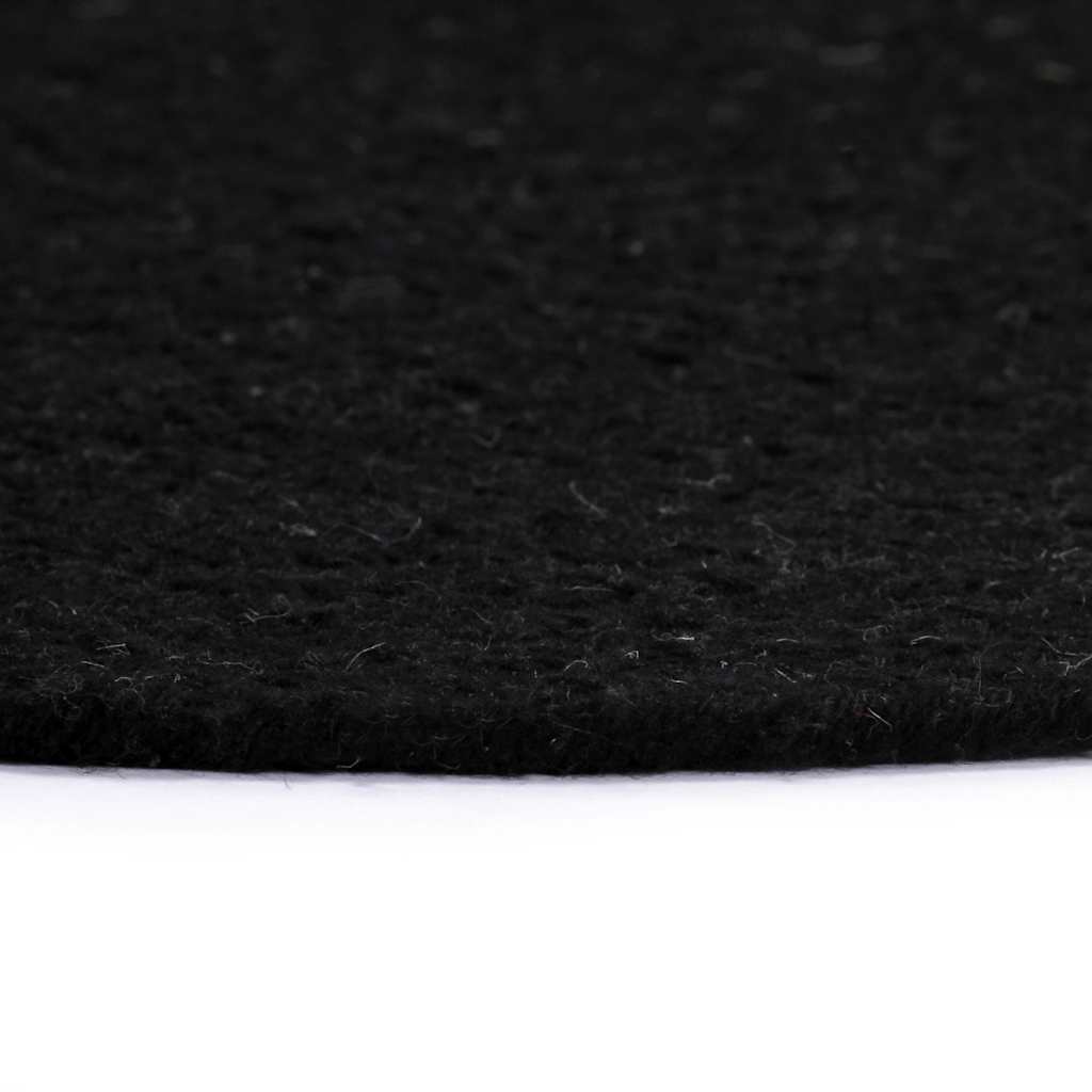 vidaXL Placemats 6 pcs Plain Black 38 cm Round Cotton