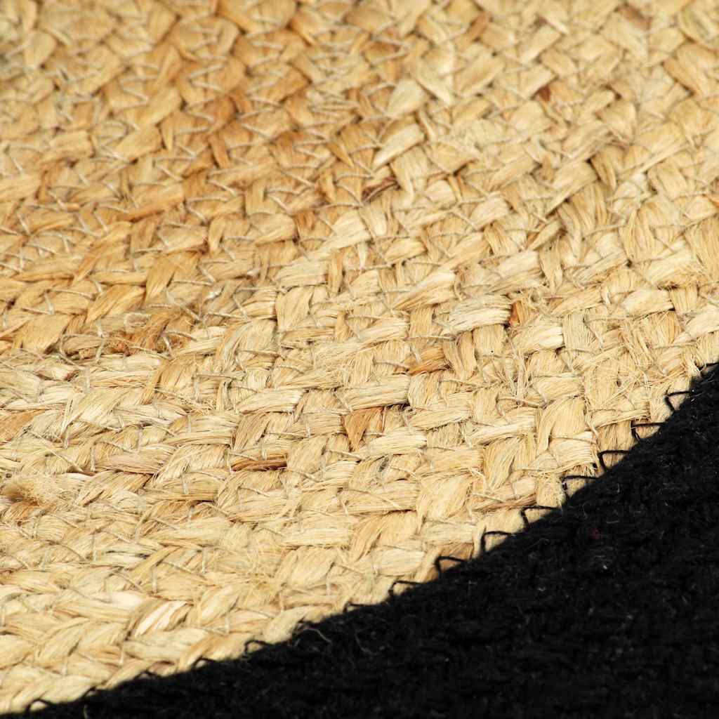 133857 vidaXL Placemats 6 pcs Natural and Black 38 cm Jute and Cotton