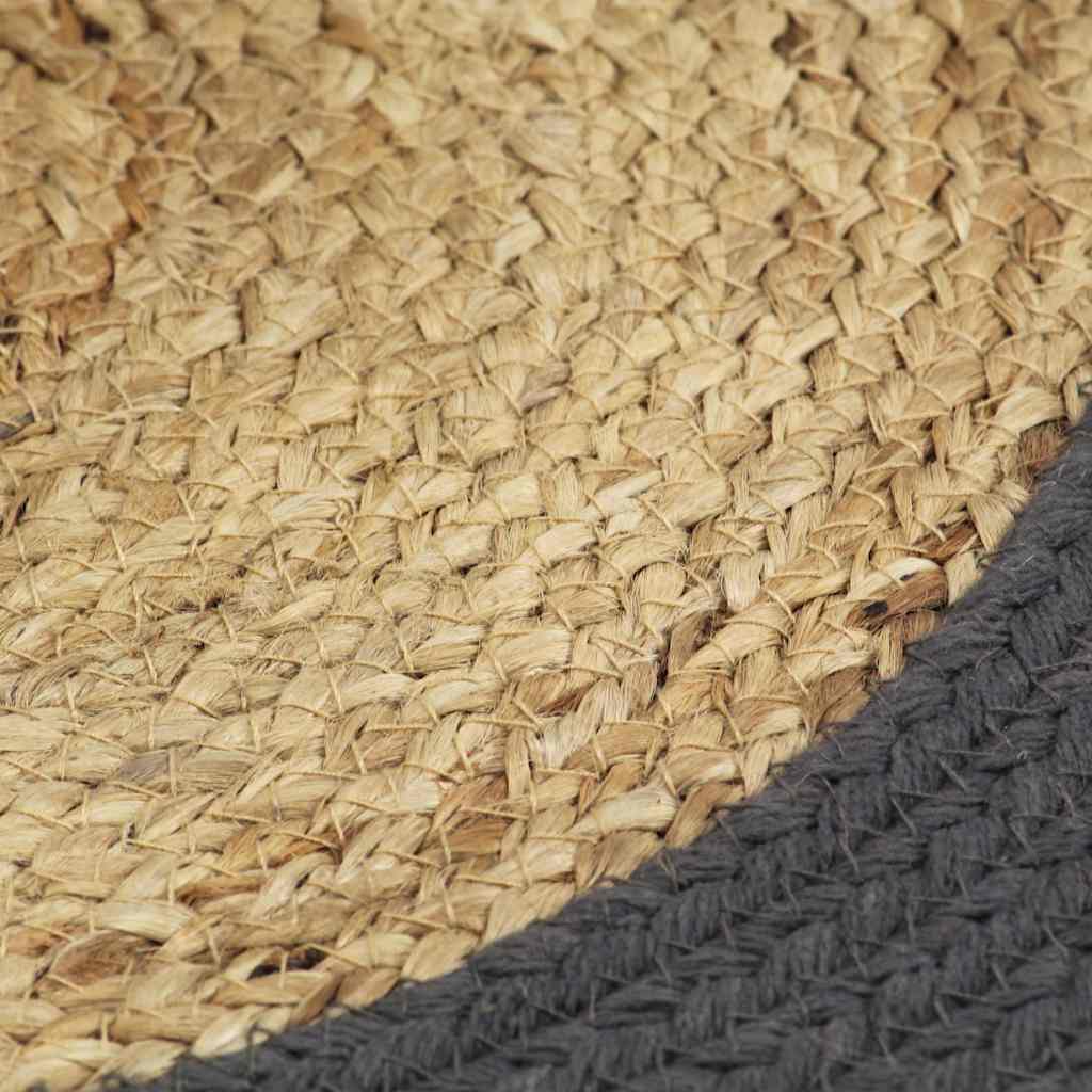 133858 vidaXL Placemats 4 pcs Natural and Anthracite 38 cm Jute and Cotton