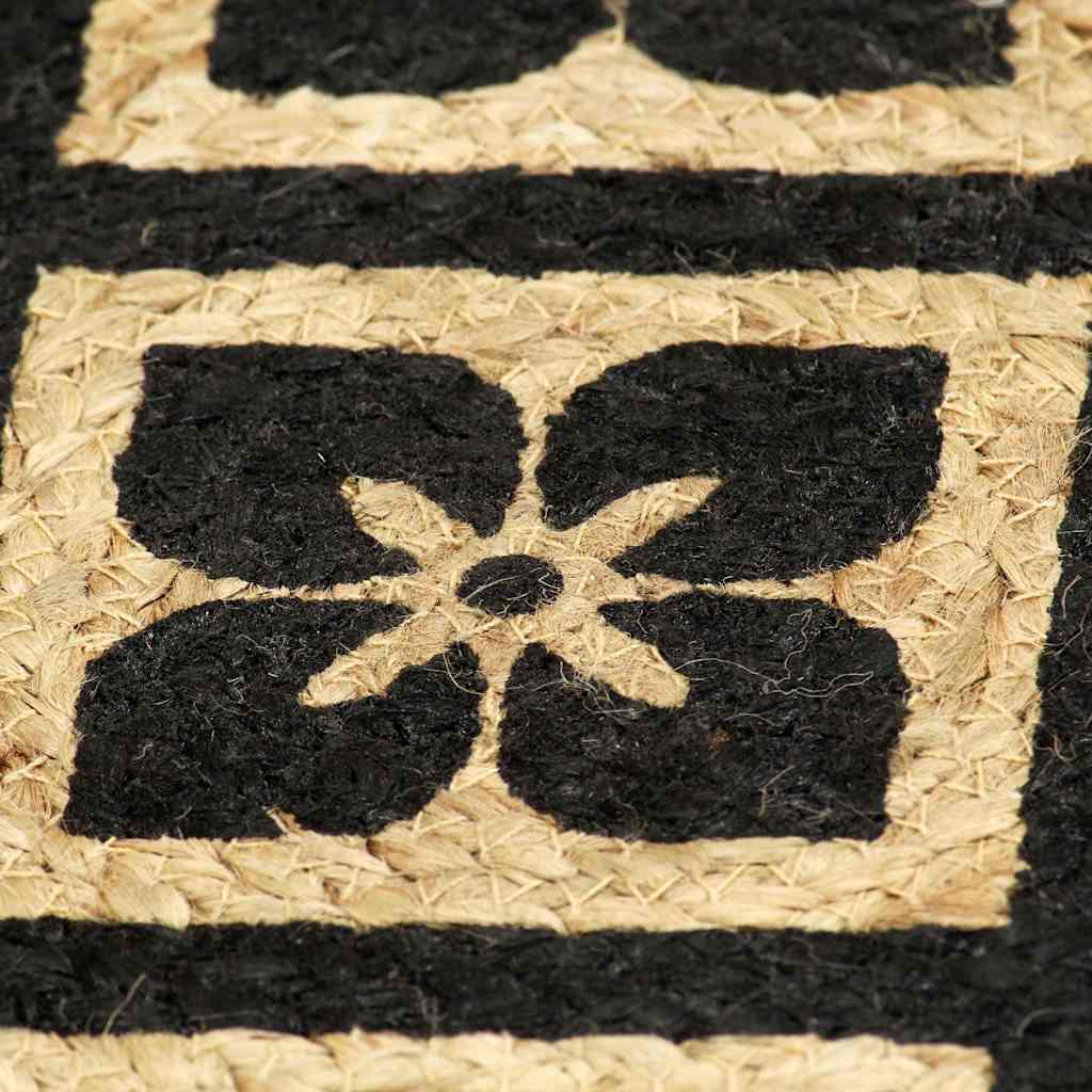 133869 vidaXL Placemats 6 pcs Black 38 cm Round Jute