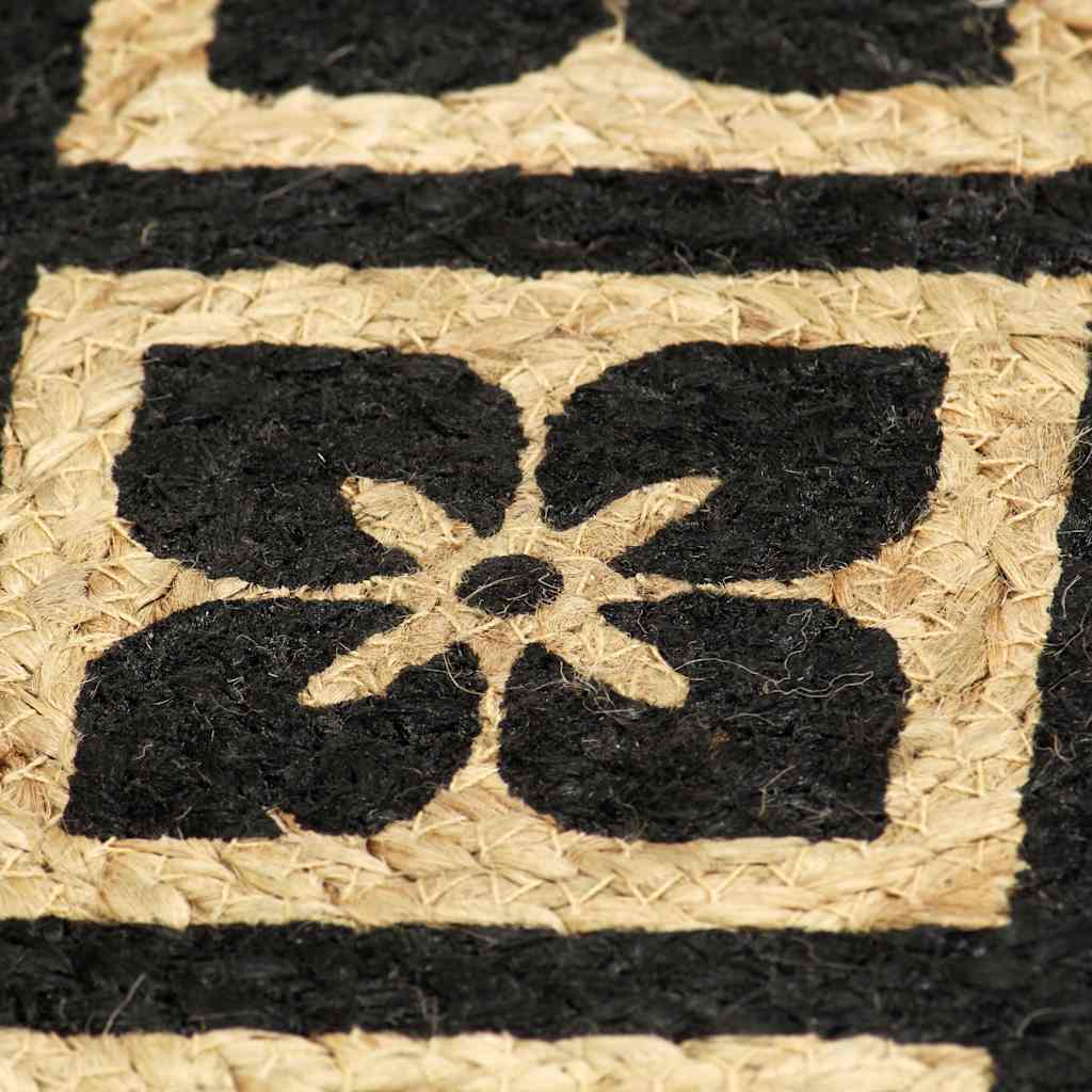 vidaXL Placemats 6 pcs Black 38 cm Round Jute