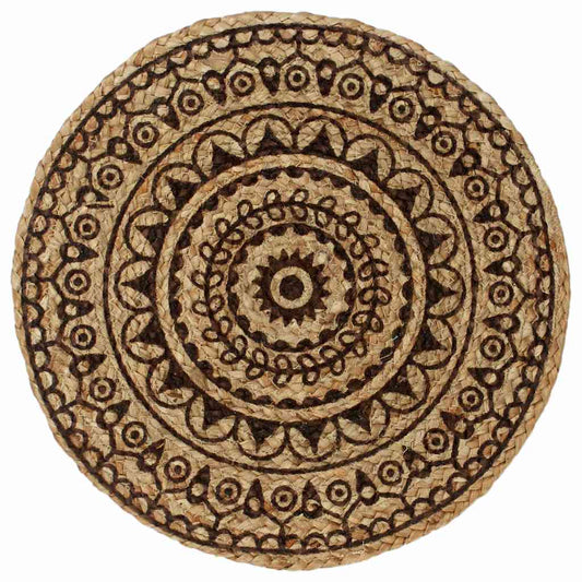 133872 vidaXL Placemats 4 pcs Dark Brown 38 cm Round Jute