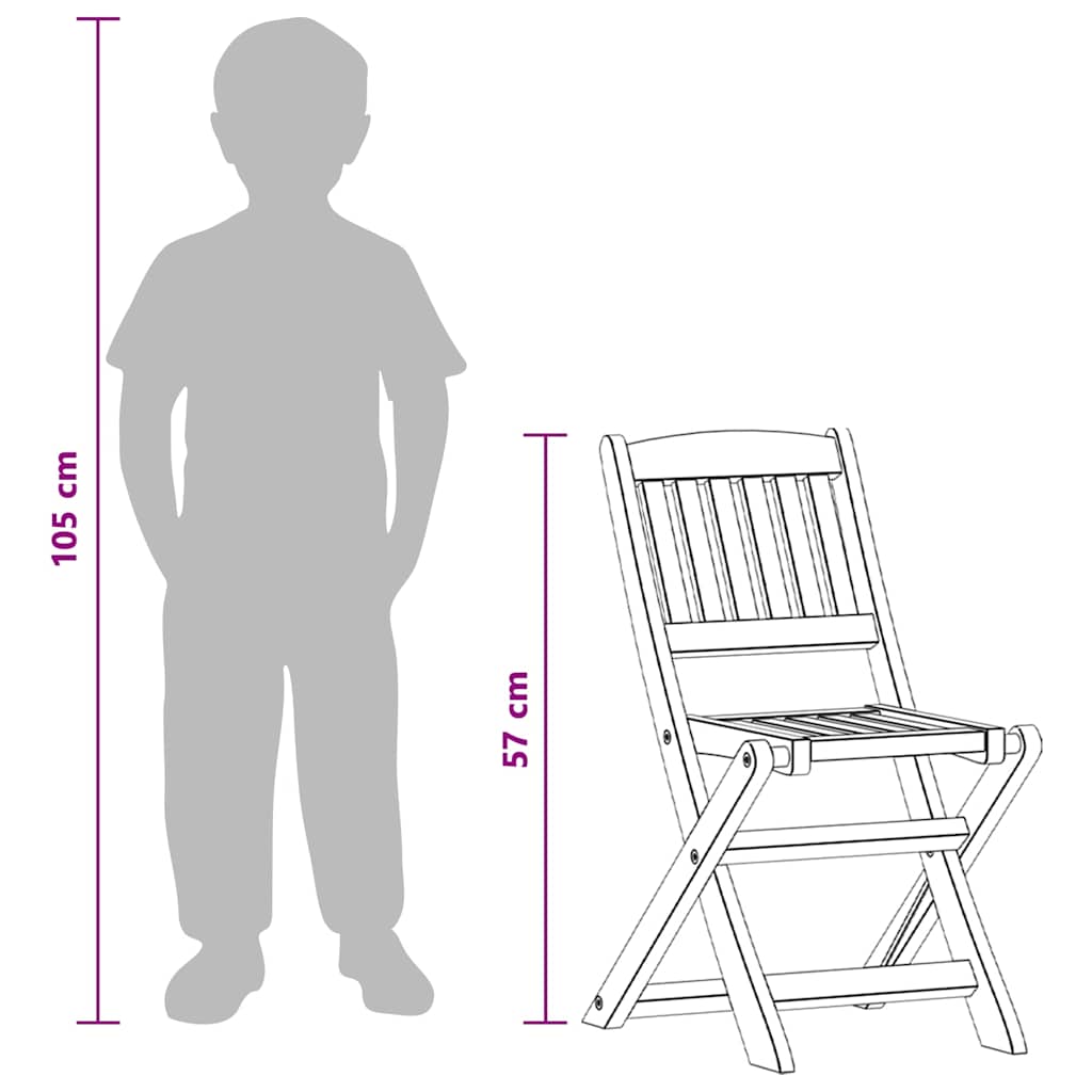 vidaXL 4 Piece Outdoor Dining Set for Children Solid Eucalyptus Wood