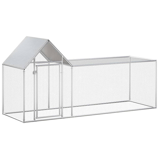 144554 vidaXL Chicken Coop 3x1x1,5 m Galvanised Steel